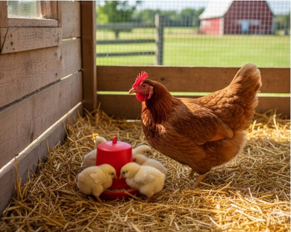 Gallina con pollitos